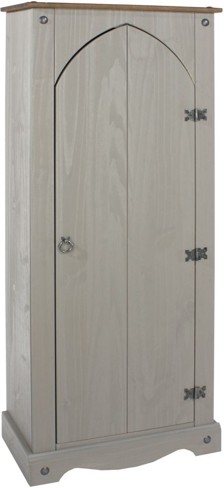 Product photograph of Corona Grey Mexican Pine Vestry Cupboard from Choice Furniture Superstore.